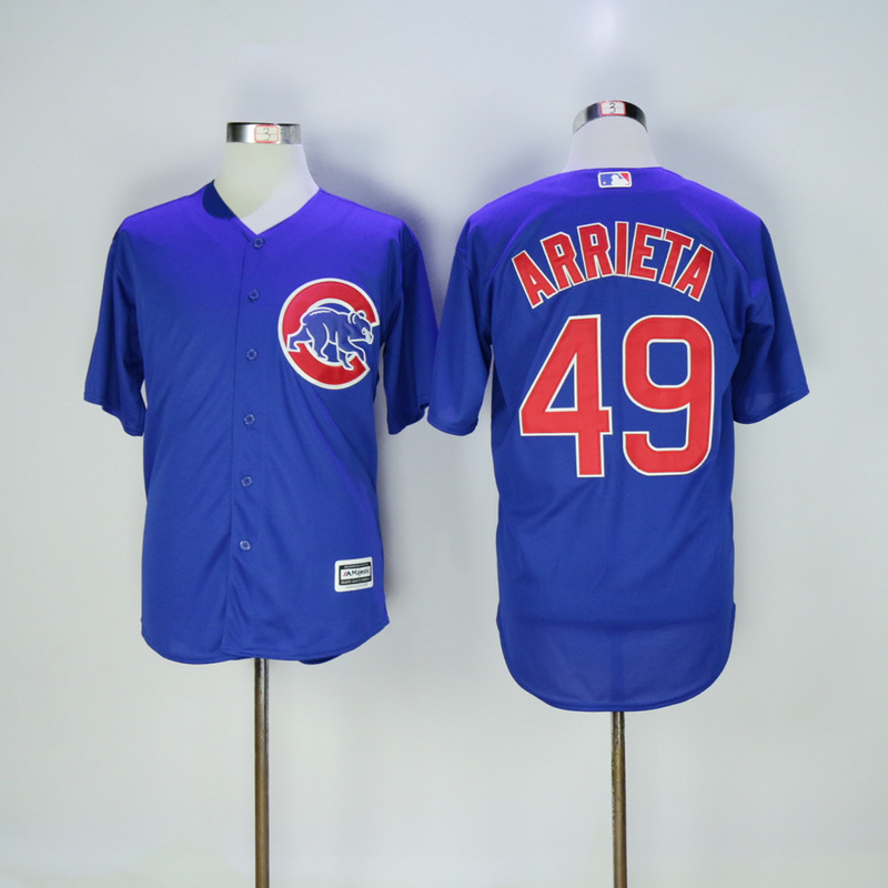 Men Chicago Cubs 49 Arrieta Blue MLB Jerseys